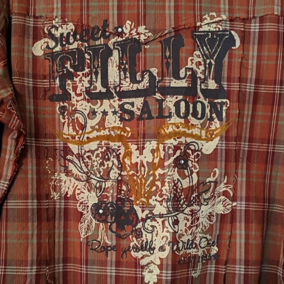 Vintage flannel.  Purchased at a western boutique. - Picture 4 of 4